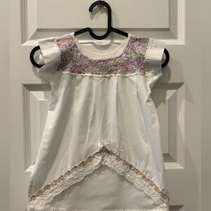 Handmade Embroidered Baby Dress - Beautifully white!